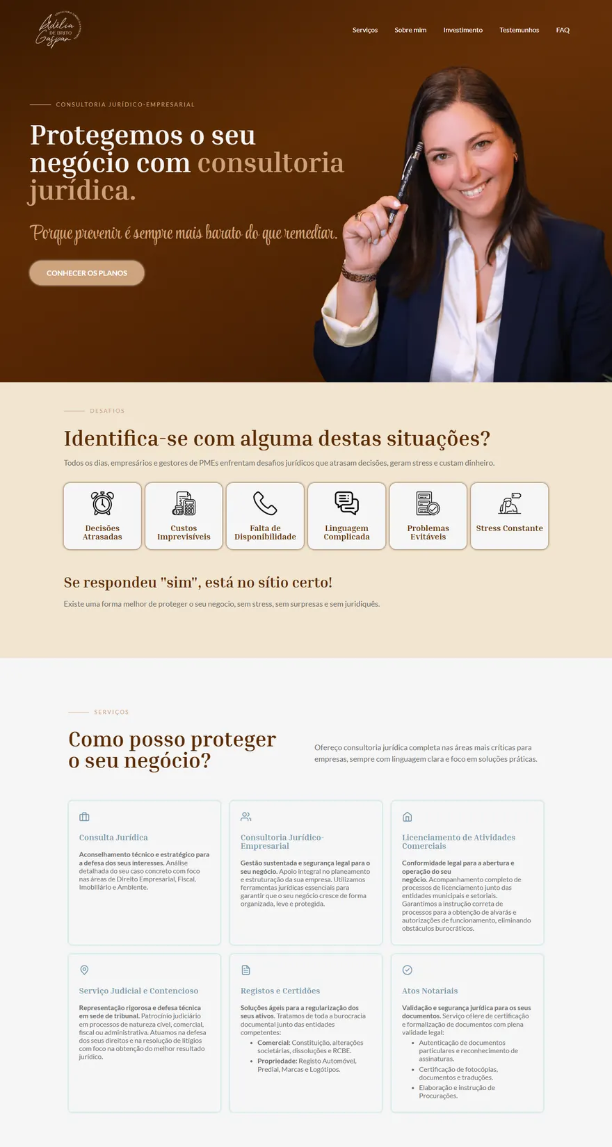 Website criado para a advogada Adélia Gaspar