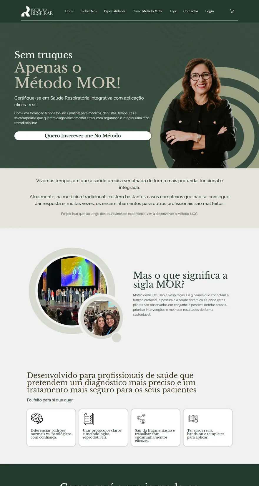 Landing page de vendas do curso Método MOR