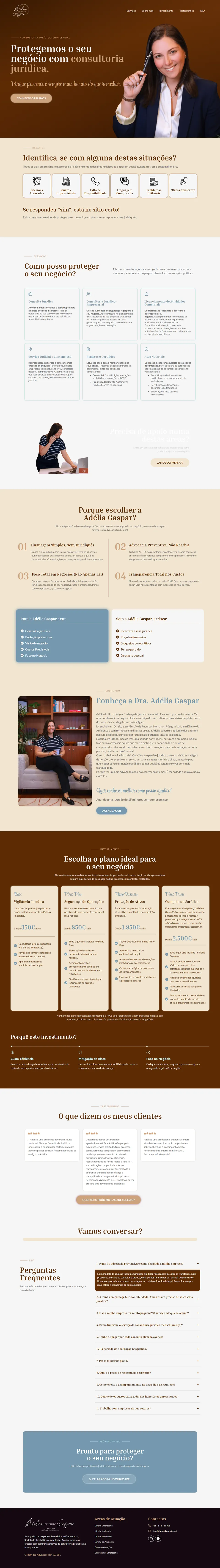 Página completa da website de Adélia Gaspar
