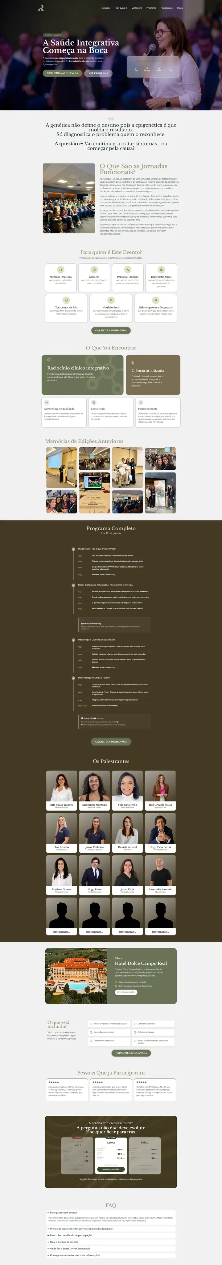 Landing page criado para as Jornadas Funcionais